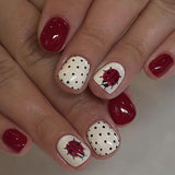 24pcs/Set Ladybug Polka Dots Press-On Nails