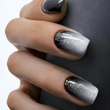 24pcs/Set Black & White Gradient Press-On Nails
