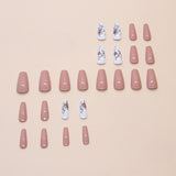 24pcs/Set Autumn Leaves and Small Flowers Press-On Nails