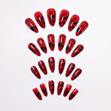 24pcs/Set Red Roses Press-On Nails