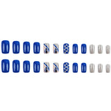 24pcs/Set Blue Shining Press-On Nails