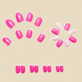 24pcs/Set Pink French Tip Press-On Nails