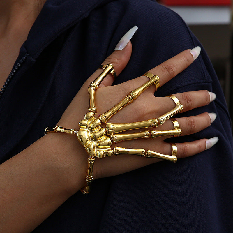 Exaggerated Skeleton Hand Chain Bracelet