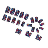 24pcs/Set Colorful Peacock Feathers Press-On Nails