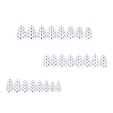 24pcs/Set Black Polka Dots on White Background Press-On Nails