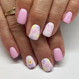 24pcs/Set Pastel Easter Egg Chicks Short Press-On Nails