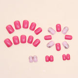 24pcs/Set Minimal Solid Barbie Pink Short Press On Nails