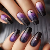 24pcs/Set Star and Moon Gradient Ombre Press-On Nails