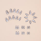 24pcs/Set Cat Eye Flowers Press-On Nails