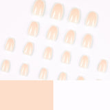 24pcs/Set Minimalist White French Press-On Nails