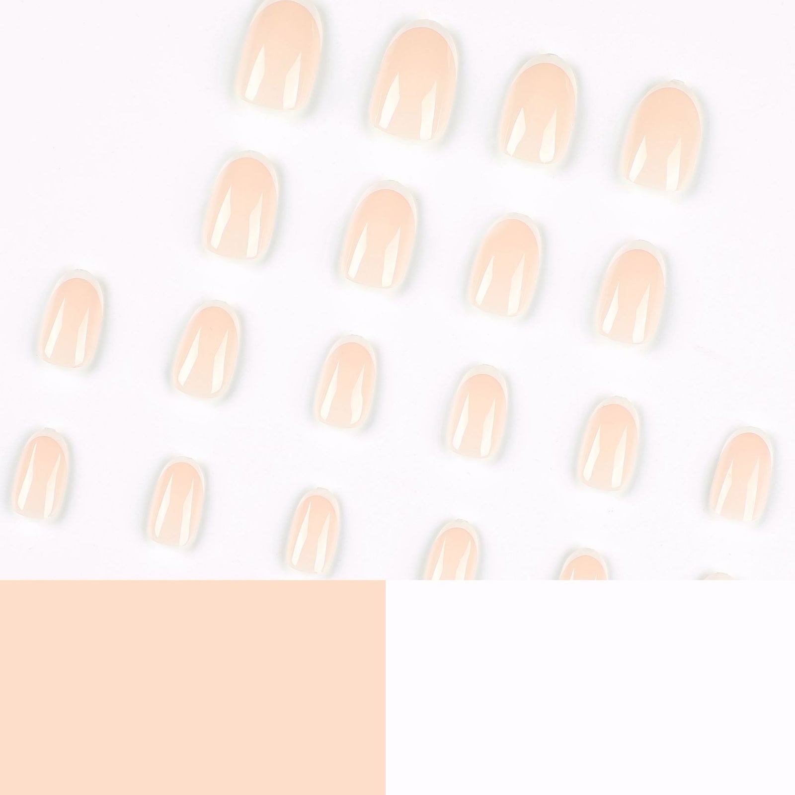 24pcs/Set Minimalist White French Press-On Nails