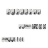 24pcs/Set Gray Leopard Print Patchwork Press-On Nails