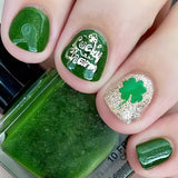 24pcs/Set Four-Leaf Clover St. Patrick's Day Short Press-On Nails