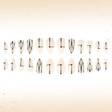 24pcs/Set Matte Black Geometric Lines Press-On Nails