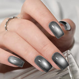 24pcs/Set Gray Cat Eye Press-On Nails