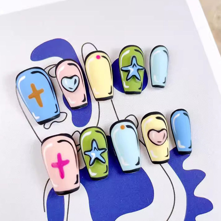 10pcs/Set Cartoon Press-On Nails