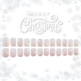 24pcs/Set Pure White Snowflake Short Press On Nails