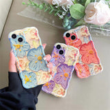 3D Oil Painting Flowers iPhone Case