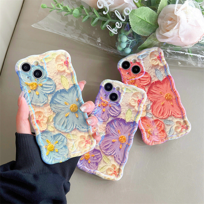 3D Oil Painting Flowers iPhone Case