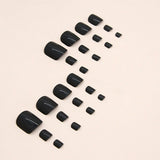 24pcs/Set Solid Black Press On Toe Nails