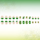 24pcs/Set Four-Leaf Clover Lip Print Short Press-On Nails