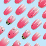 24pcs/Set Watermelon Pattern Press-On Nails