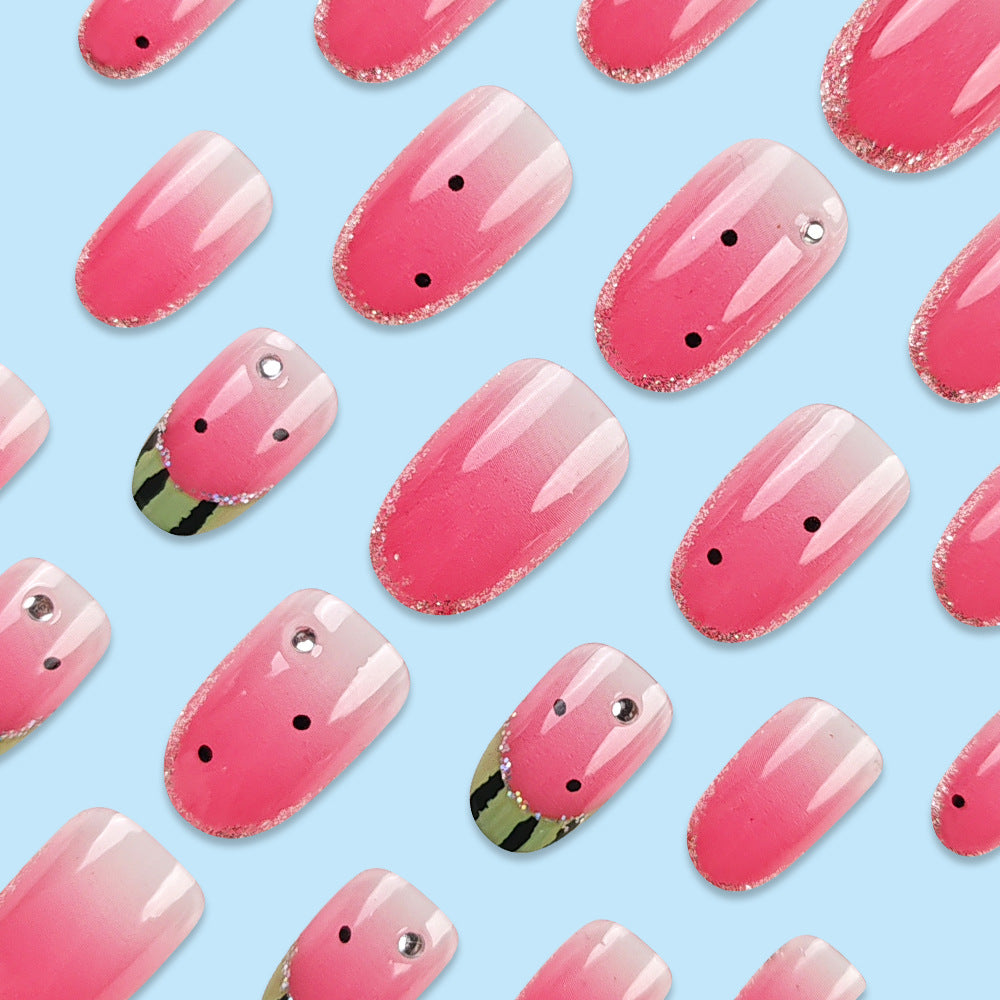 24pcs/Set Watermelon Pattern Press-On Nails