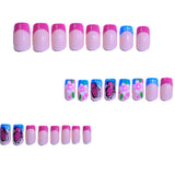 24pcs/Set French Flower Butterfly Nails Press-On Nails