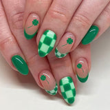 24pcs/Set St. Patrick's Day Four-Leaf Clover Press-On Nails