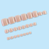 24pcs/Set Sheer Nude Pink Press On Toe Nails