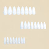 24pcs/Set Solid White Diamond-Shaped Press-On Nails