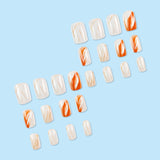 24pcs/Set Orange Lines Press-On Nails