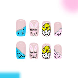 24pcs/Set Easter Pink Bunny Press-On Nails