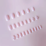 24pcs/Set Bow Square Clear Butterfly French Press-On Nails