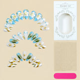 30pcs/Set Luxury Gold Foil Ocean Jellyfish Floral Press-On Nails