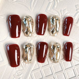 10pcs/Set Red Press-On Nails