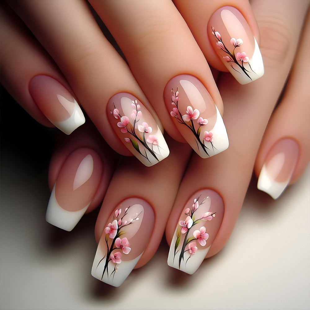 24pcs/Set Plum Blossom Press-On Nails