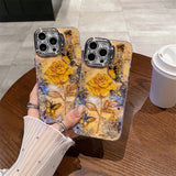 Yellow Rose Camera Lens Stand iPhone Case