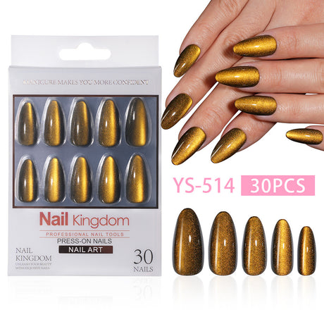 32pcs/Set Cat Eye Press-On Nails