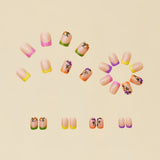 24pcs/Set Flowers Press-On Nails