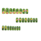 24pcs/Set Cactus Flowers Press-On Nails
