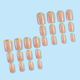 24pcs/Set French Gold Trim Press-On Nails