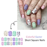 24pcs/Set Matte Easter Bunny Press-On Nails