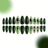 24pcs/Set Green Four-Leaf Clover Press-On Nails
