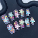 10pcs/Set 3D Star Press-On Nails