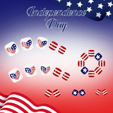 24pcs/Set Heart Flag Stars Press On Toe Nails
