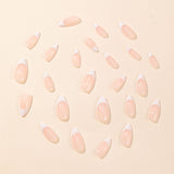 24pcs/Set White French Tips Press-On Nails
