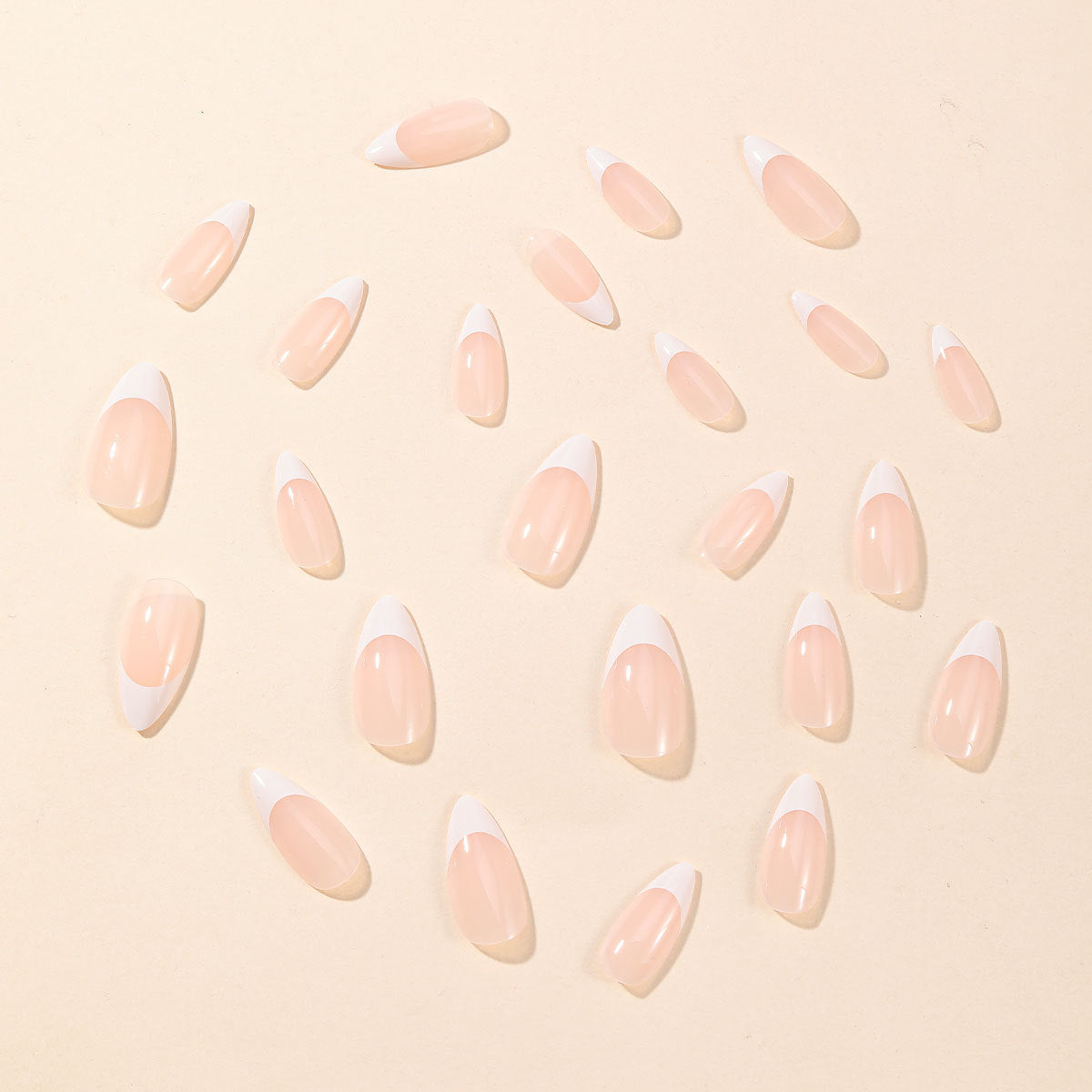 24pcs/Set White French Tips Press-On Nails