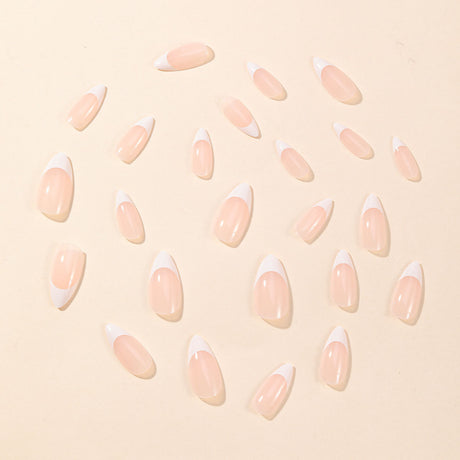 24pcs/Set White French Tips Press-On Nails