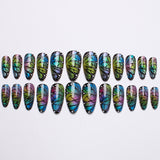 24pcs/Set Colorful Cat Eye Butterfly Press-On Nails